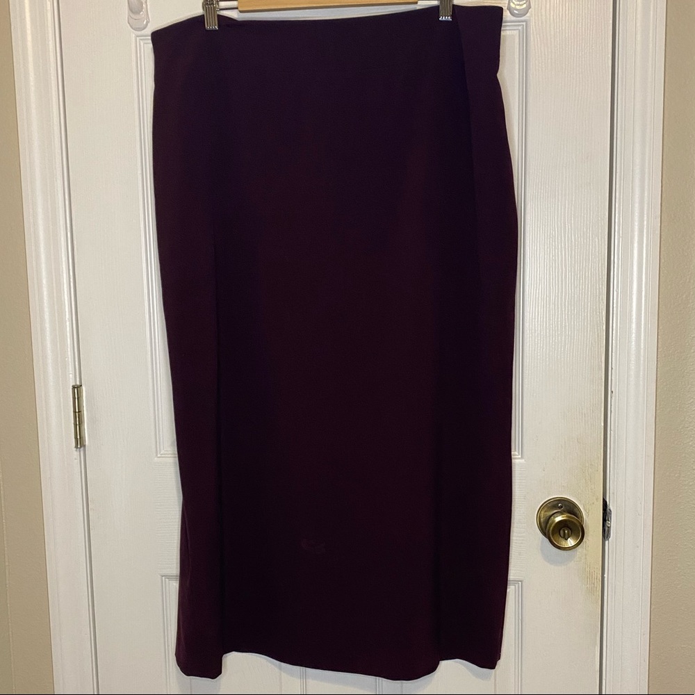 Burgundy long lined skirt